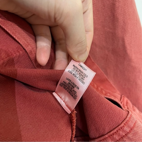 YOUNG FABULOUS and BROKE Red Orange Coral Denim Jacket Size S - Picture 8 of 8